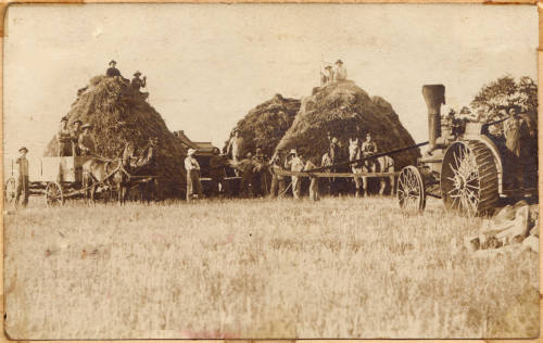 wiscohisto: Threshing Crew on Jake Sandmire Farm at Ash Ridge, Richland County, Wisconsin, 1900. via