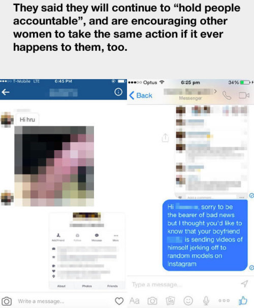 gothicstripper:  sepiadreamer:  thechronicleofshe:  loki-on-mjolnir:  A brilliant way to respond to dick pics (x)  I love 2016, The year that women have Had Enough  But how are they finding these men’s Facebooks through their instagrams?? Leak this