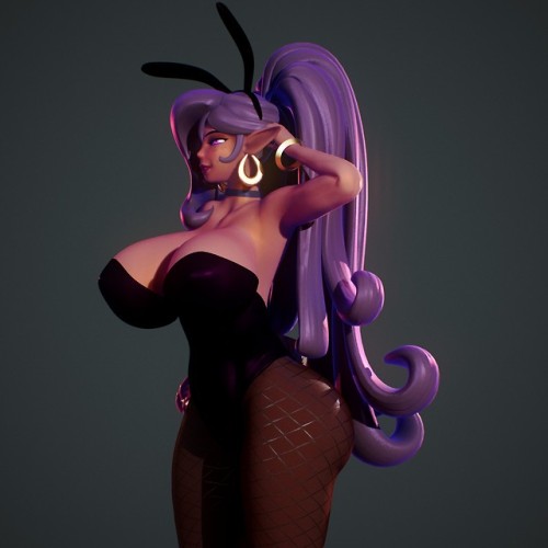 therealfunk:  endlessillusionx: Character Based off @therealfunk Vanessa OC  Rig Demo MixTape Gfycat  Patreon    Holy smokes she’s amazing!! Those curves are INTENSE. I really love the fishnet hose and how you handled the hair! The colo the of bunnysuit