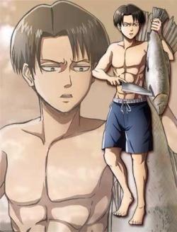  And here&rsquo;s the full-length of Levi vs. The Big Ass Fish from Hangeki no Tsubasa today  Thanks lampurple for the moniker, lol. And again, same set as Eren &amp; Jean.