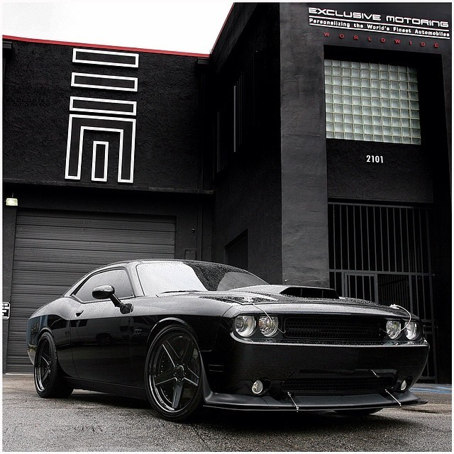 Exclusive Motoring Worldwide on Tumblr: Fully customized Dodge Challenger  SRT8 just got some new additions, custom ram air hood and carbon fiber  front splitter!...