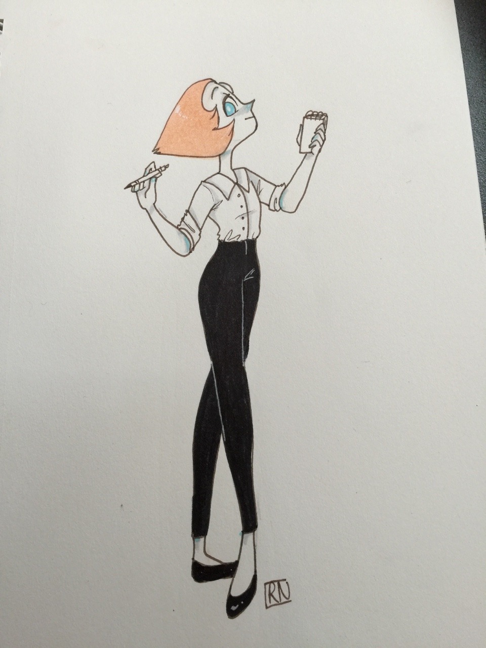 ray-wingwingwing:  On break in between classes right now so decided to draw pearl