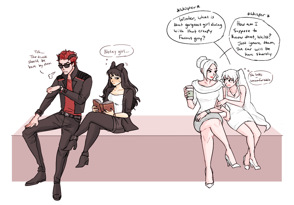 dashingicecream:  [click pic for full-view] blake and adam are like….. spying on