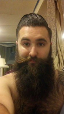 beardsftw:  mrhandiscool:  This is for the anon that asked for a selfie lol. It looks wicked blurry on my end so I hope it changes once it’s posted.  Also, ignore my lame-o smirk. Idk what I do that.  [[ Follow BeardsFTW! | Tumblr | Facebook ]]  Holy