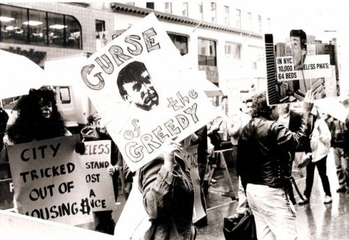 kvetchlandia: vintageeveryday: Photos of gay activists protesting outside Trump Tower for homeless p