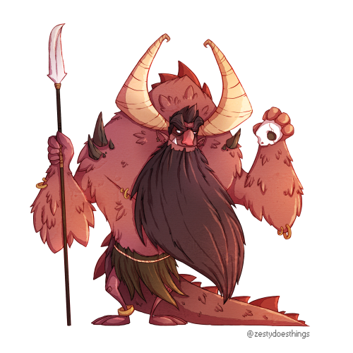 My finished demon for causeimdanjones&rsquo;s demon collab project! I chose Barbazu! (Beareded devil