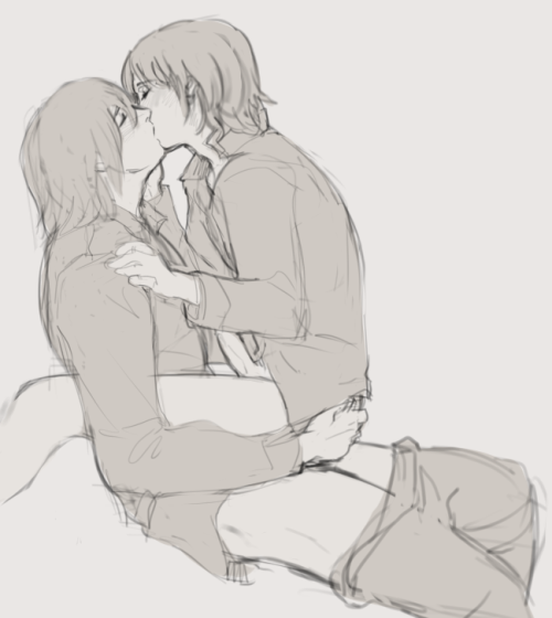 kelaruj:  been reading a fic lately and it’s tearing my heart out (toal and galleon get together, and hugo[who’s still in love with toal despite trying to give up on it]’s heart just breaks)so I wanted to draw reciprocated toal/hugo ;^;