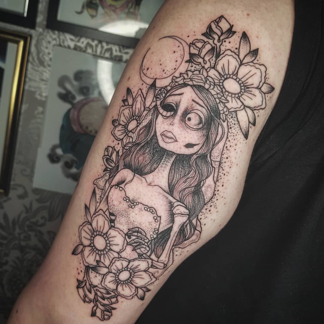 Floral Corpse Bride butterfly  Em Higgins Tattoo Artist  Facebook