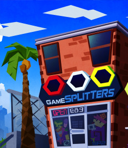 panpizzaart:  Here’s the Day and Night versions of the Game Splitters Store from my Web Comic Loki IRL. Plz just read Issue 2, issue 1 is terrible. Obviously the store’s named after Time Splitters. 