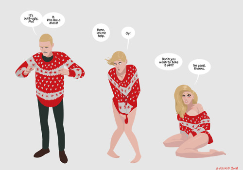  It’s that time of the year again: ugly sweater season!Drew this for patrons back in February.