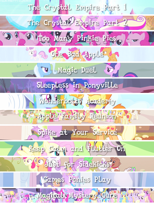 your-pretty-cupcake:  My Little Pony Friendship is Magic : All the episodes so far.
