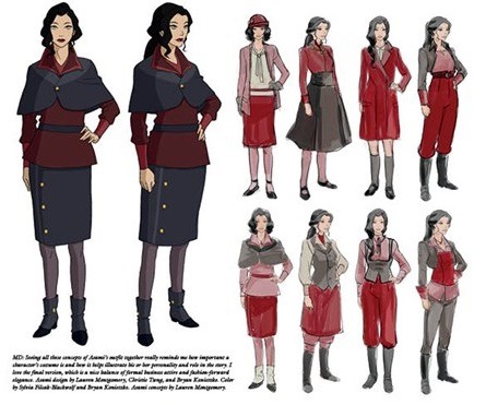 satorus-forklift:  MD: Seeing all these concepts of Asami’s outfit together really