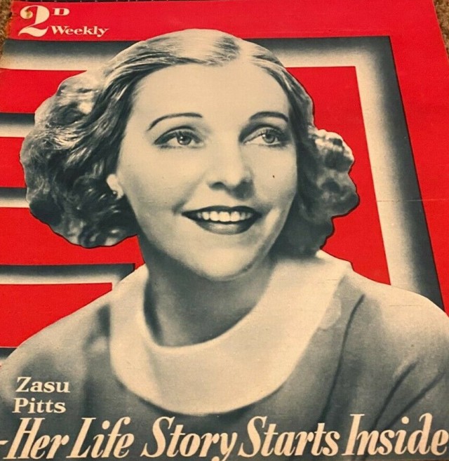  #1930s#magazine cover#old movies#ZaSu Pitts#fashion#bobbed hair