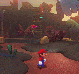 caskethog:omgitsrin:hauntedbeef:suppermariobroth:In Super Mario Odyssey, whenever Mario does a singl
