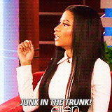 swiftsugg:  Nicki Minaj’s synonyms for &ldquo;butt&rdquo; on Ellen.  