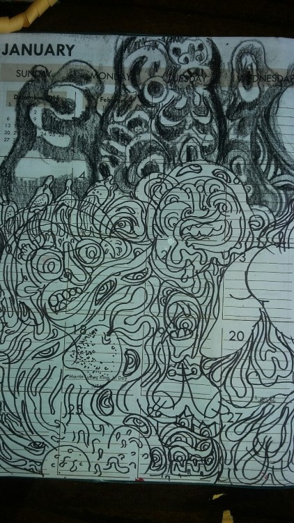 MANIC STACCATO. . A LINE SYMPHONY OF JILL. . doodling is so comforting. .