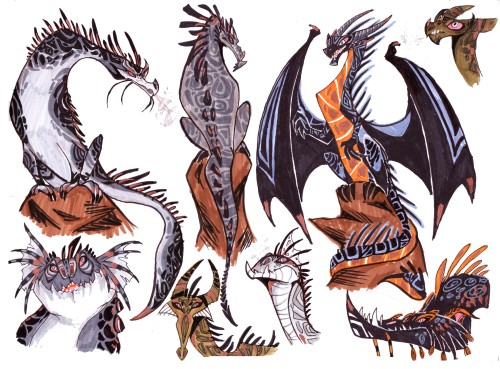 theartofkenyadanino: Massive Dragon Post! You can find all of these in my sketchbook as well. Im jus