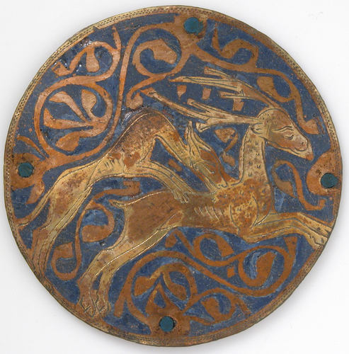 Medallion with Hound Attacking Stag, Metropolitan Museum of Art: Medieval ArtGift of J. Pierpont Mor