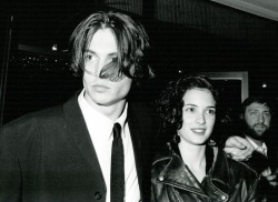 80sdepp:  Johnny Depp and Winona Ryder (1990)