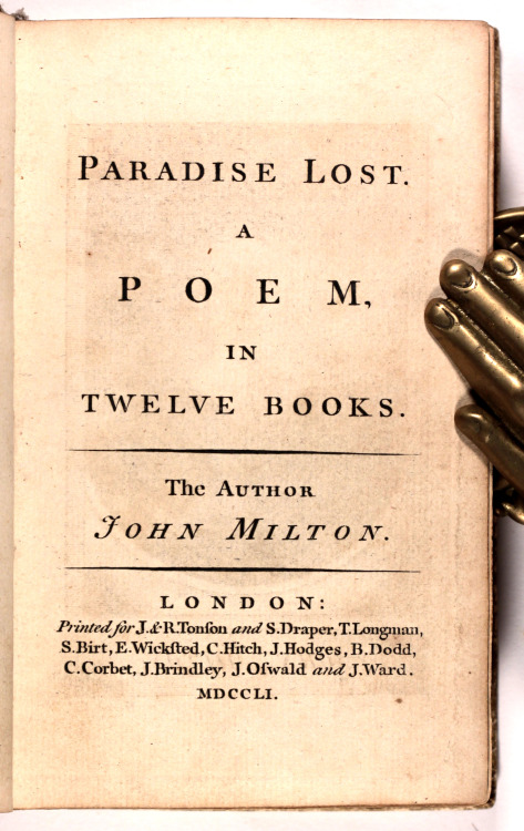 Looking for a new home .. John Milton Paradise Lost 1751 - unusual and rare binding  newly list