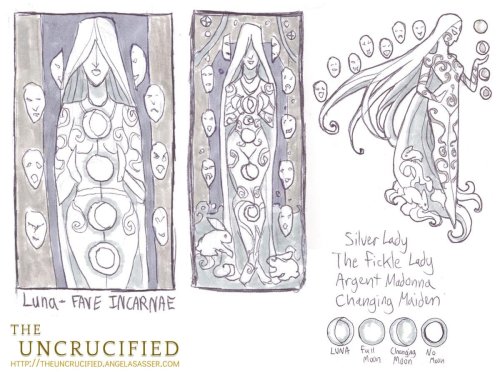 theuncrucified:Exalted Art Challenge  Concept Sketches - Favorite IncarnaeI chose the Incarnae, Luna