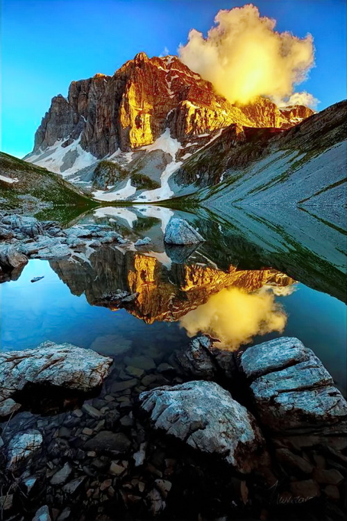 hellas-inhabitants:Drakolimni (Dragon Lake) on mount Tymfi, Epirus Greece.According to locals legend