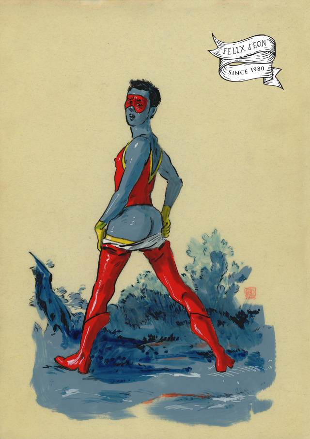 A series of queer superheros I painted just out of college, the photos i took at the time yo paint it are at my twitter account...
