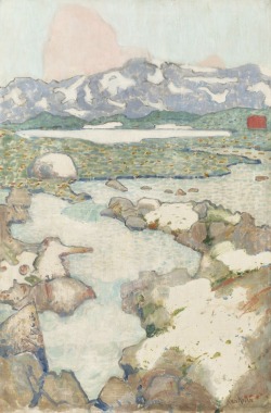 thunderstruck9:Xan Krohn (Norwegian, 1882-1959), White Nights in Norway. Oil on canvas, 100 x 67 cm.