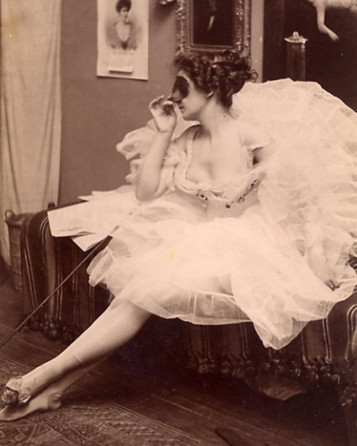 Unknown Masked Ballerina, circa 1880. Albumen Print from the Kingston Collection. #victorianchaps #b