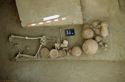 Burial of a woman and an infant in Harappa, one of the major cities of the Harappan/Indus Valley civ