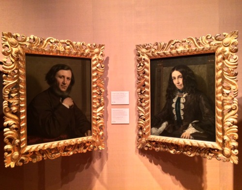 Side-by-side portraits of Robert Browning and Elizabeth Barrett Browning at the National Portrait Ga