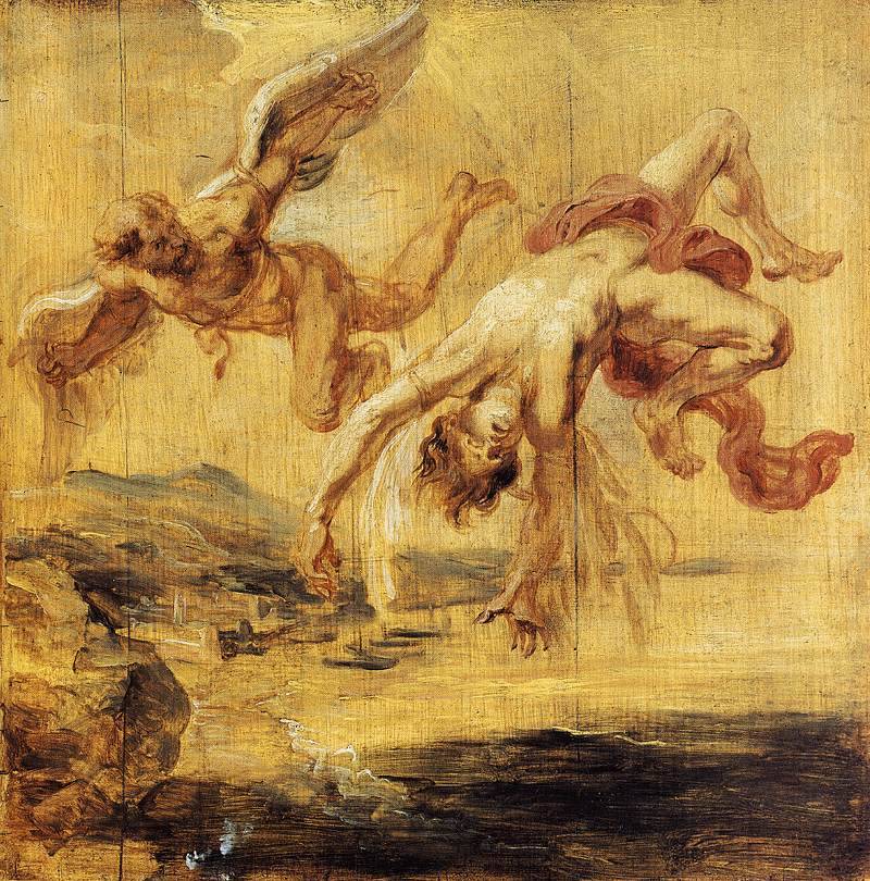 baroque-art-appreciation:  The Fall of Icarus, 1636, Peter Paul RubensSize: 37x37