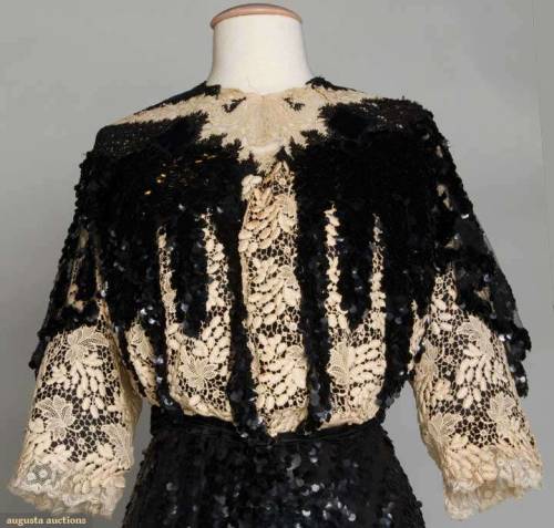 Sequin &amp; lace reception gown | Augusta Auctions | c. 1905