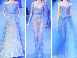 vincecartersisgone-deactivated2:  collections that are raw as fuck ➝ elie saab s/s 2014  This looks like stuff from Queen Elsa&rsquo;s wardrobe o.o