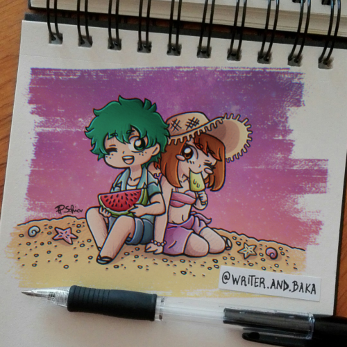 Last summer-themed doodle with IzuOcha, then finally with the beginning of September I really hope t