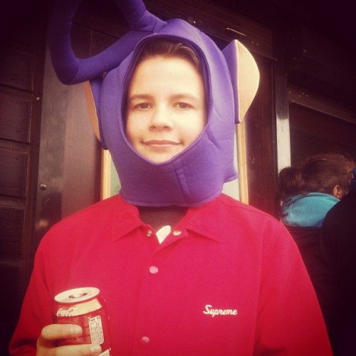 Find this man an education #teletubby #coke #erwin #supreme #raging #helmet #parentalguidance