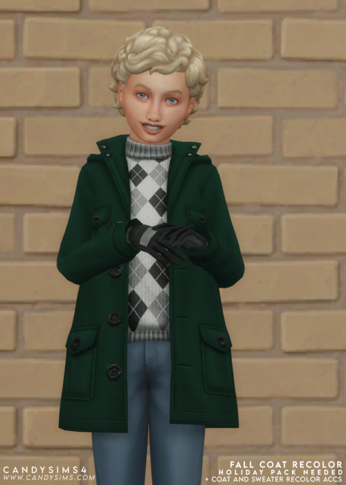 candysims4:FALL COAT RECOLOR  + RECOLOR ACCSA simple but also wonderful recolor of this cute coat th