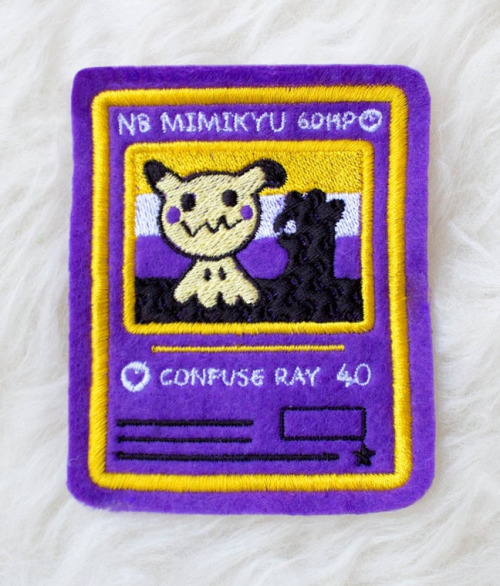 retrogamingblog2:LBGTQ+ Pride Pokemon Card Patches made by AlienInAJar