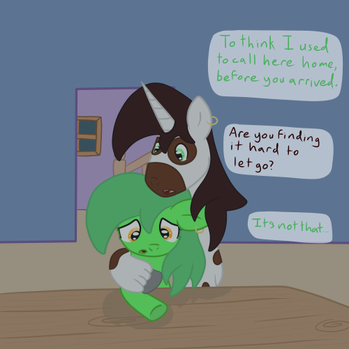 ask-mack-ponyville-blacksmith:  Chic Pea decided to visit her old Ponyville home one last time before she sells the place.  ;w; <3