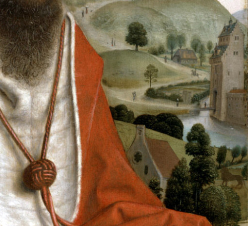 Simon Marmion - St. Jerome and a Canon (c. 1475). Detail.