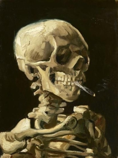 sweettarotealatte:Skull with cigarette Vincent Van Gogh
