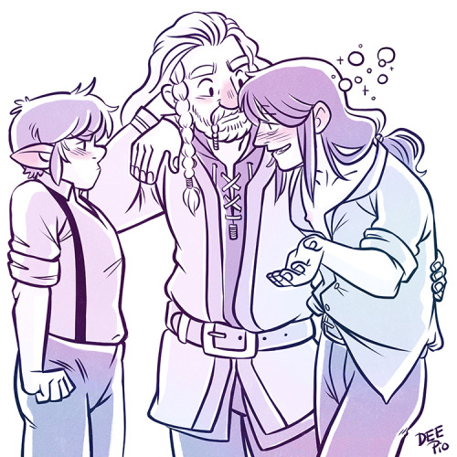 nerdeeart:Basically just wanted to draw a grumpy Bilbo and made a scene around it.  Fili helps take 