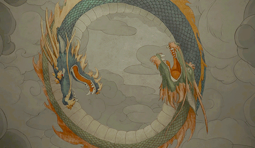 Their quarrel turned to rage and their violent struggle darkened the skies, until the Dragon of the 