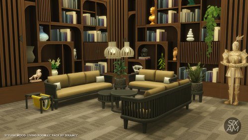 imfromsixam: Stylish-Wood CC PACK: Part 1 - Living Room Hi everybody! I am very excited to share wit