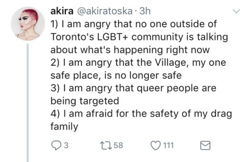 nanoochka:  missfame:  https://twitter.com/akiratoska/status/937858659371094016   ‼️ PLEASE SIGNAL BOOST THIS ‼️ STAY INFORMED EVERYONE AND STAY SAFE ‼️  The Toronto Police clearly are not interested in giving queer people and sex workers