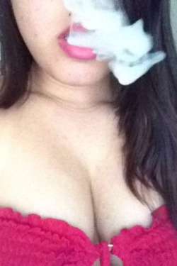 iobeytits:  That’s it come inhale the rest of the smoke… You’re already horny, so why not get high for me too? That’s it breathe it all in for me. Now that you’re high feel how horny you are for me… Keep those glassy red eyes on my tits, and