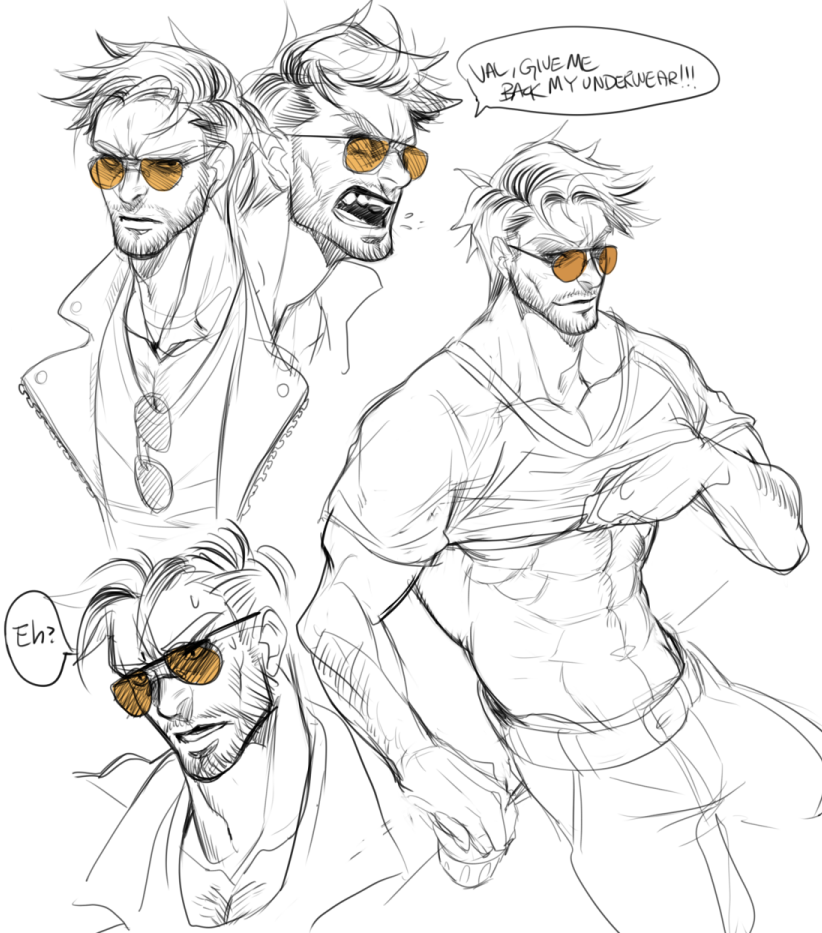 nainsoo:  Did a bunch of sketches of daddy Robert Small from the Dream Daddy game