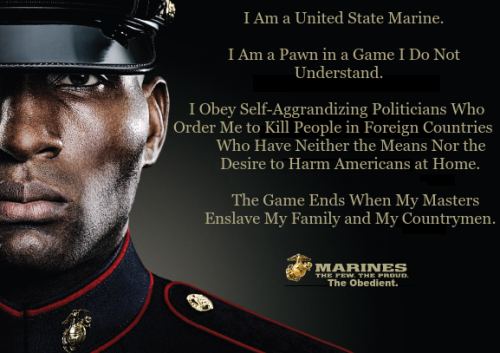 “Once a Marine, always a marine.”Nah, once was enough.