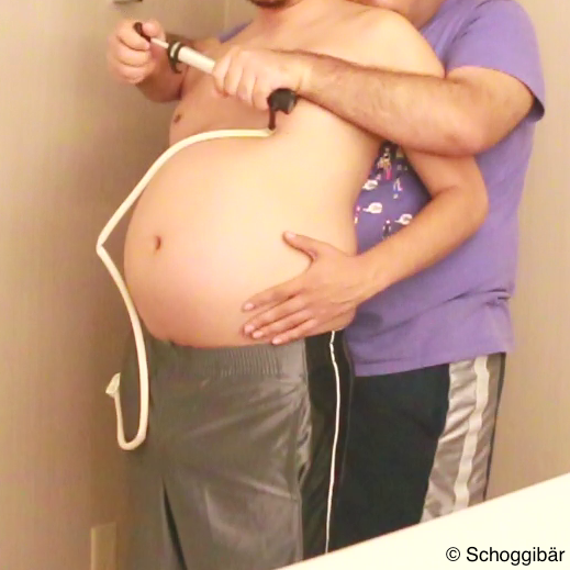 schoggibear:  Rough belly inflation I kidnapped a buddy and force inflated him while