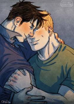 cris-art:    A color sketch of Billy and Teddy.   I picture Billy a little bit drunk playing with Teddy (hard to get him drunk thanks to his healing powers XD) I hope you like!  
